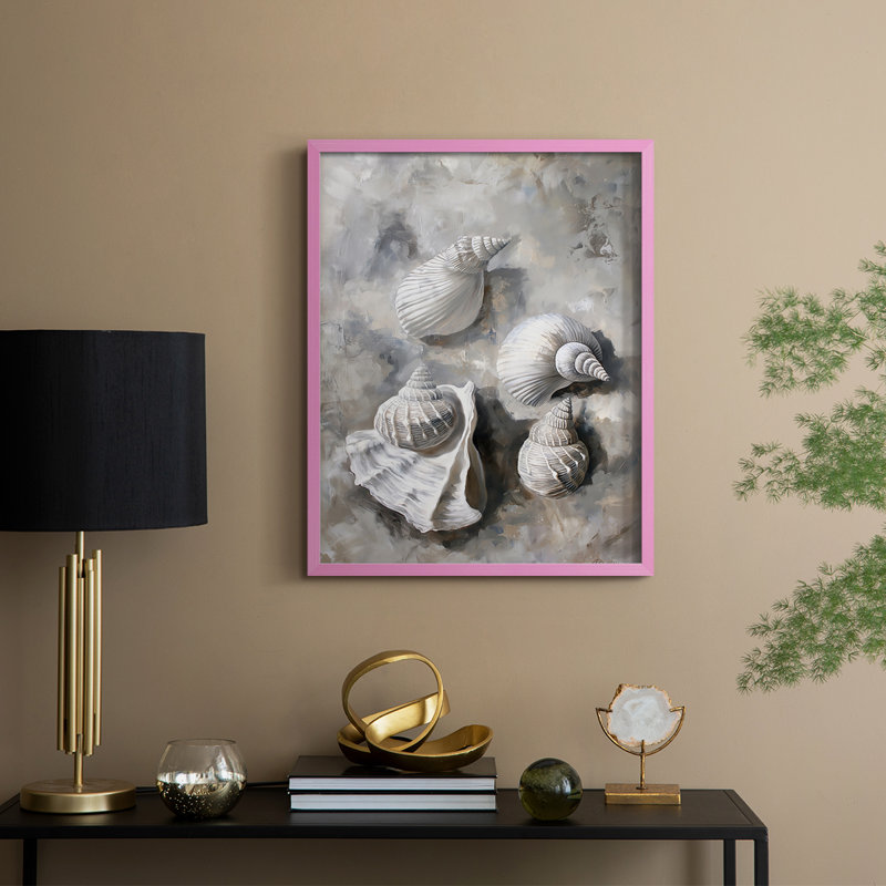 NAUTICAL Series CCXCIII Framed Print - Solid Wood, Pink, 11" H x 9" W