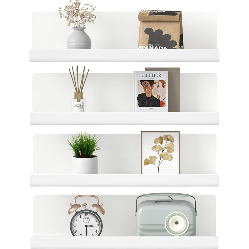 Raian 4 Piece Floating Shelf, White