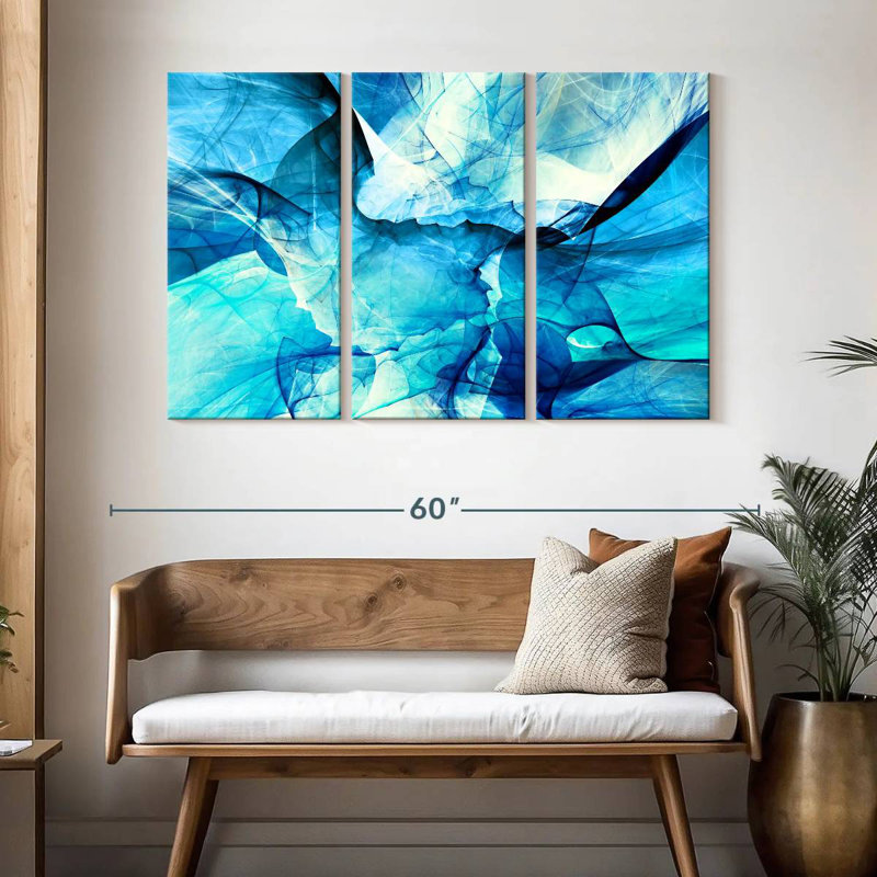Avery Blue Blurs Abstract, 32" H x 50" W
