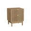 Table de chevet Mid-Modern en chêne avec grille, 2 tiroirs, ensemble de 2