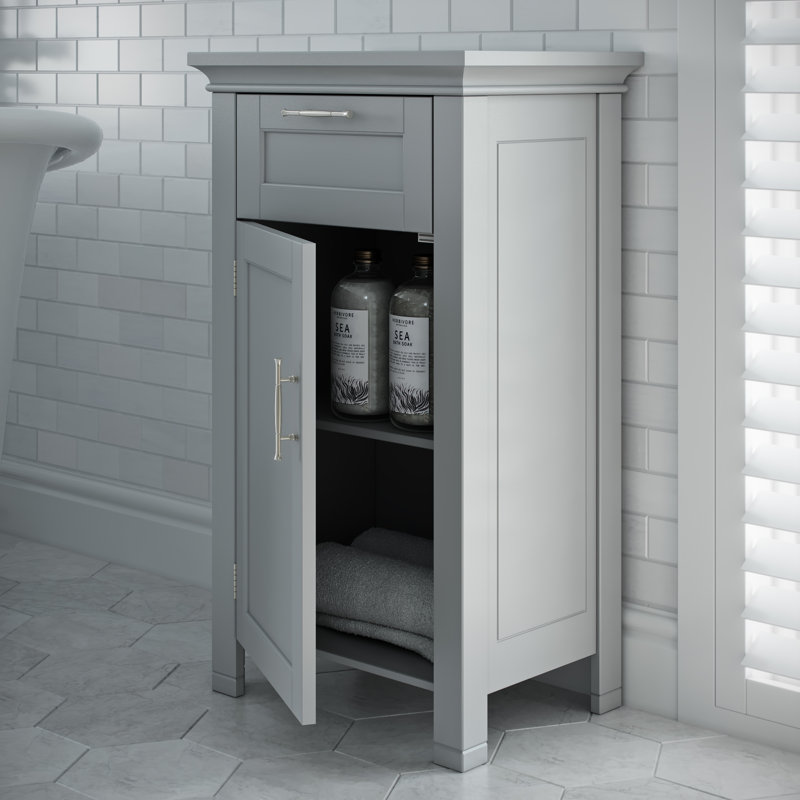 Armoire de rangement pour salle de bain et salle de lavage à une porte avec tiroir et tablette réglable RiverRidge Somerset