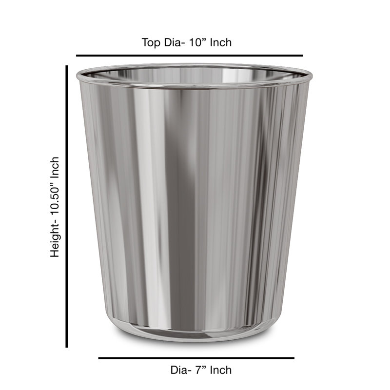 Metal Wastebasket, 7Qt