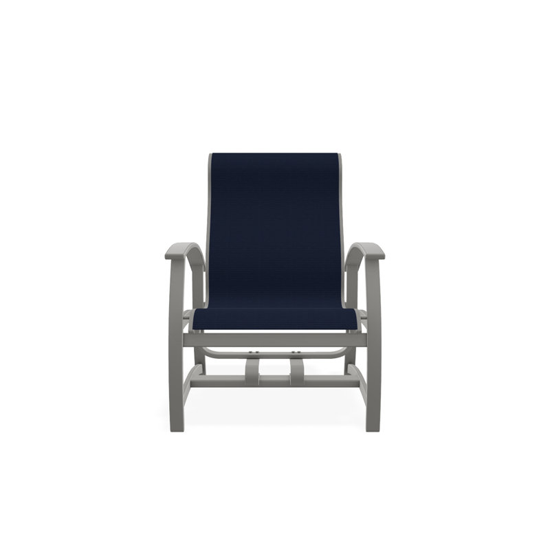 Belle Isle Outdoor Lounge Chair, Navy 13D Sunbrella®, Snow