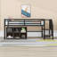 Twin Metal Loft Bed With Storage And Stairs-1693058666