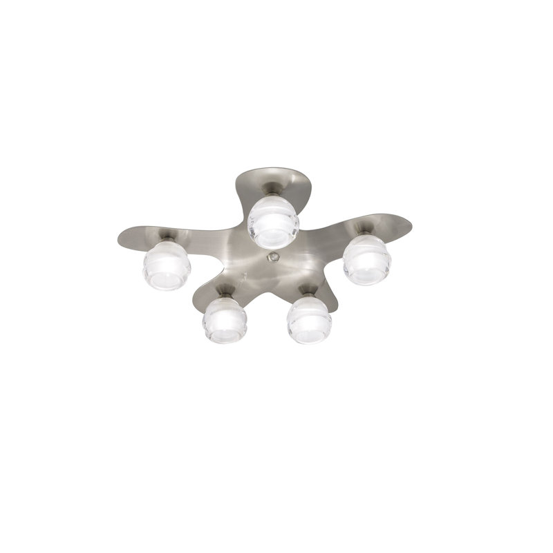 Clarabella 5-Light 110cm Flush Mount, Satin Nickel