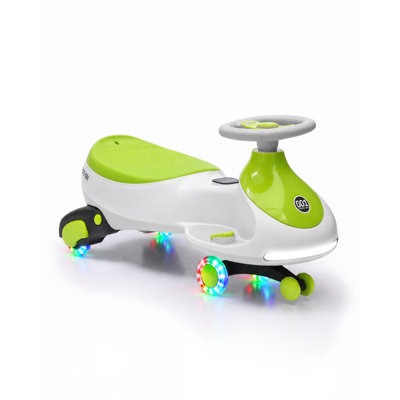 12V Two-in-One Electric Wiggle Car for Kids with 360-Degree Steering, Flashing Wheels, Music and 130 lb Capacity