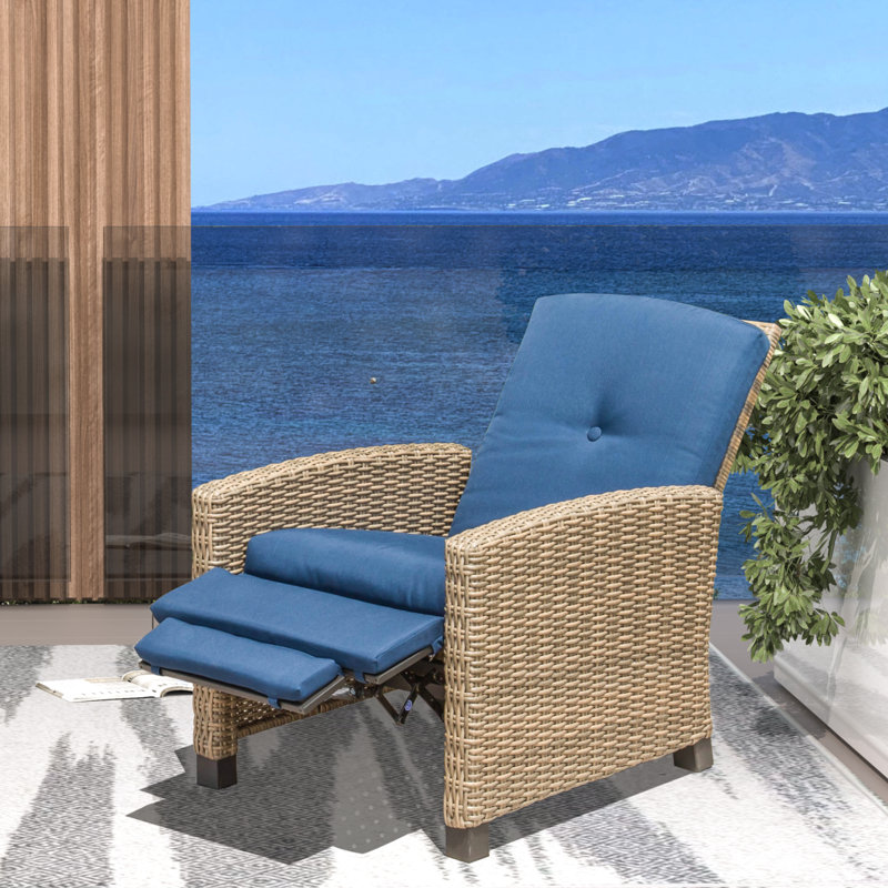 Adamsons Metal Outdoor Lounge Chair, Blue
