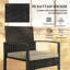 Wicker and Steel Patio Dining Set Table,-1722443790