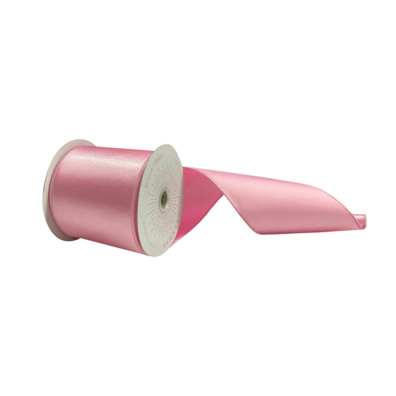 Vickerman 4"x10yd Satin Christmas Ribbon, Pink