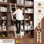 Échelle de bibliothèque en bois massif-1280599231