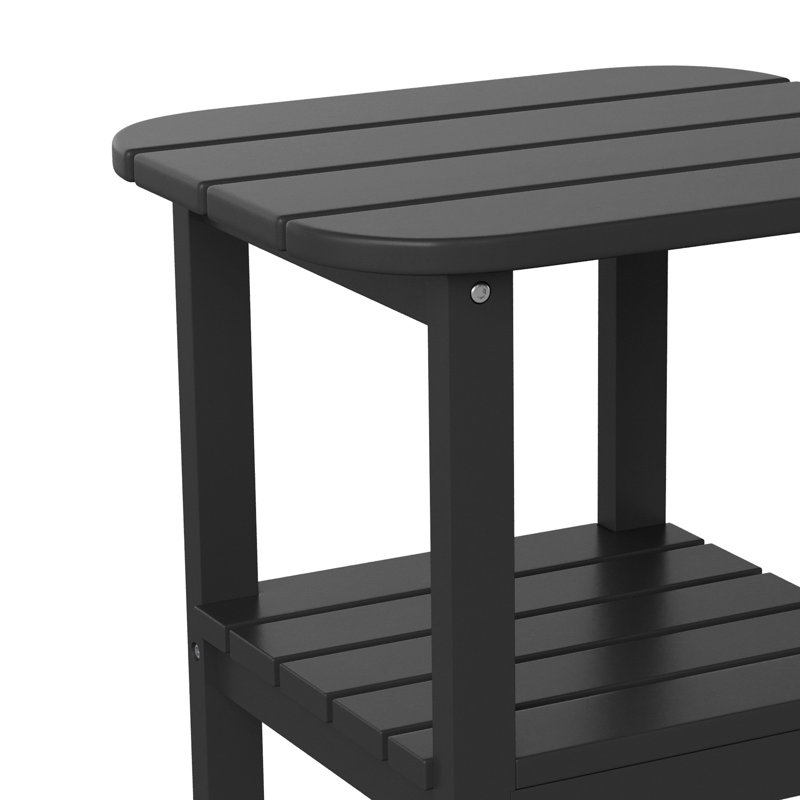 Table d'appoint de style Adirondack toutes saisons de qualité commerciale Fitzgibbons, Noir