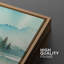 Forêt boisée, paysage, aquarelle, bleu sarcelle, émeraude, vert, chaîne de montagnes, 3 pièces-91875261-91875262