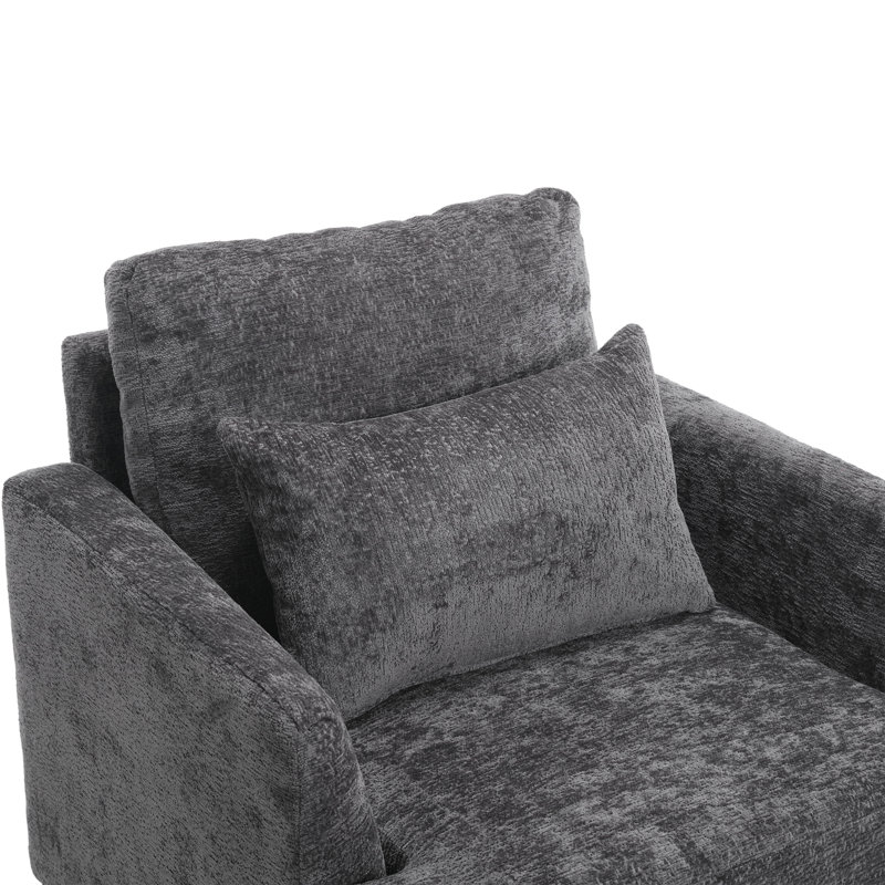 Denzal Upholstered Armchair, Gray Chenille