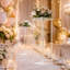 Supports de fleurs de mariage en acrylique transparent, pots de fleurs de vase centre de table