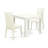 3 Piece Dinette Set for Small Spaces Contains a Square Dining Table and 2 Dining Room Chairs, 36x36 Inch, Linen White-346961526-312687065-312687066