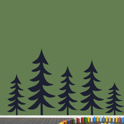 Décalcomanie murale arbres pin