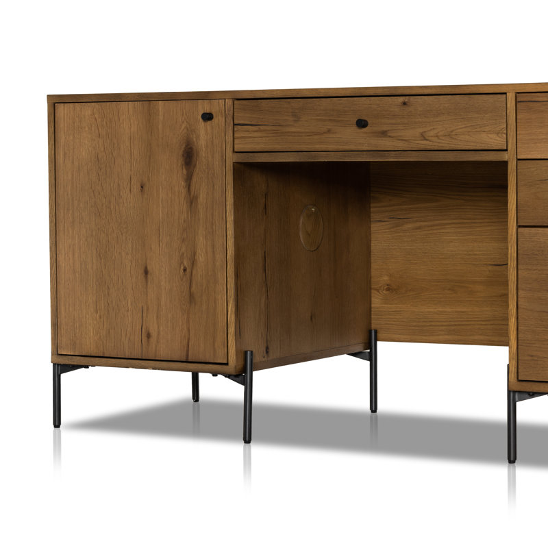 Eaton Executive Desk, Amber Resin Oak