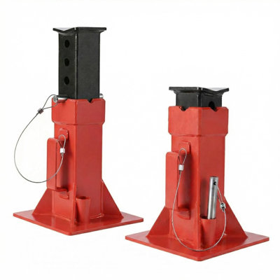Heavy-Duty 12 Tonne Jack Stands, 2 Pack Pin Type Supports with Quick-Lock for Trucks, RVs & Trailers, 11-18.5 Inch Adjustable Height, Professional Automotive Garage Equipment, Red