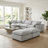 Modular Plush Chenille Extra Soft Deep Cloud Sectional U-shaped Sofa With Ottoman & Armrest Pillows-1422645184