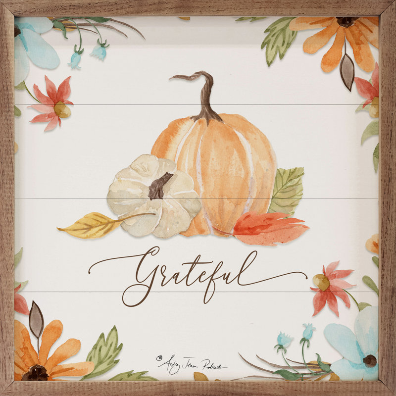«Hello Fall Grateful» sur bois, H 8 po x l 8 po