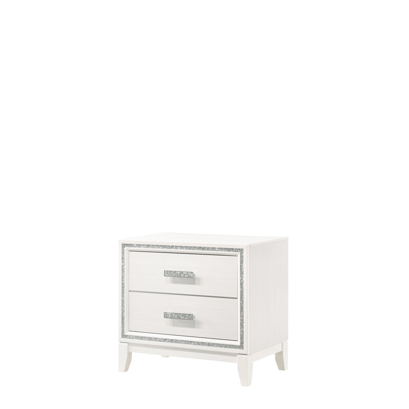 Table de chevet blanche à finition blanche - élégante et pratique avec rehaussement de garniture luxueuse