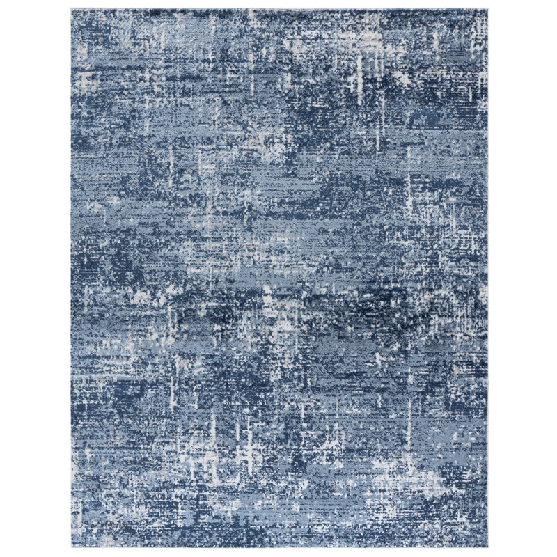 Tapis abstrait Grandview 700 Performance, Dark Blue/Ivory, Rectangulaire 8 pi x 10 pi