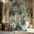 Blanc / motif floral vert