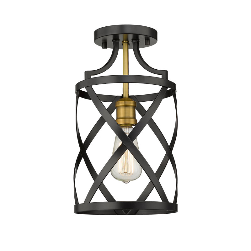 Austwell Semi Flush Mount, Olde Brass