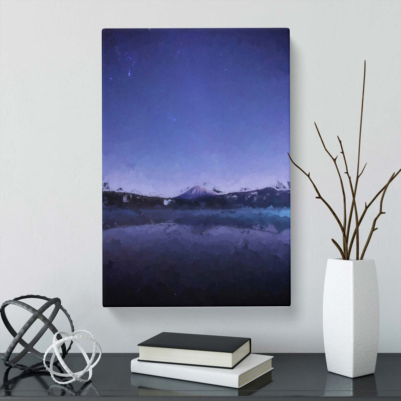 Stars Over The Mountain In Abstract - Wrapped Canvas, 60cm H x 40cm W x 3cm D