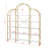 5 Tier Bookshelf With Curved Top, X Bar Gold Shelf, Arched Bookshelf With Anti-Tipping Device And Adjustable Foot Pads