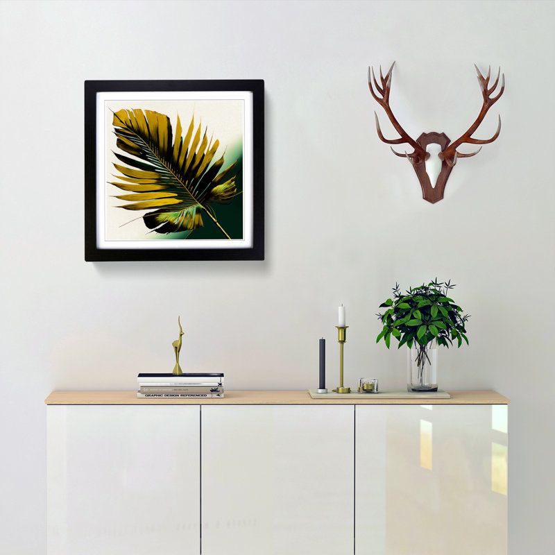 Palm LeafNo.1 - Framed Print, Black