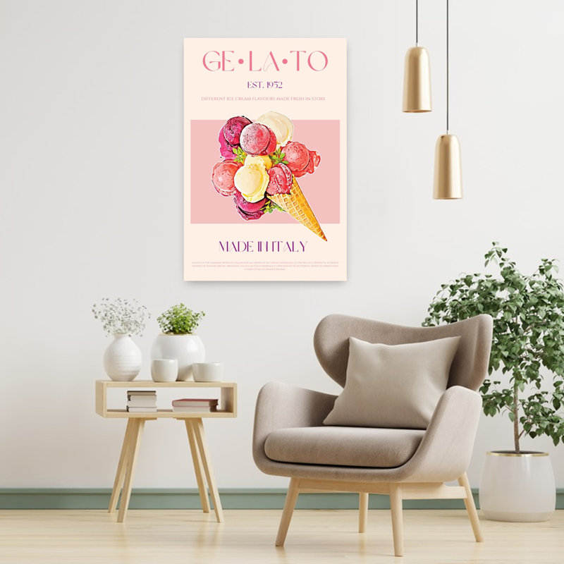 Art mural d'été, Sweet Italian Gelato, H 36 po x l 24 po