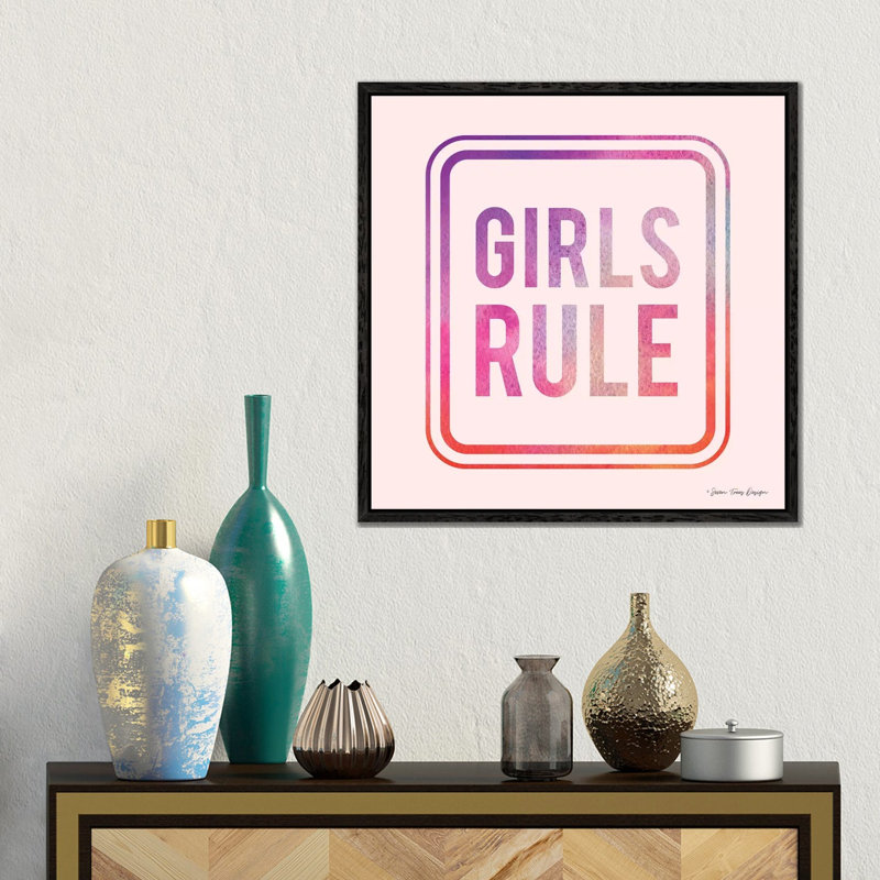 Girls Rule by Seven Trees Design - Gallery-Wrapped Canvas Giclée on Canvas, 45.72 cm H x 45.72 cm W, Black Framed