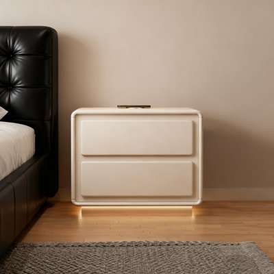 Modern 2-Drawer Smart Nightstand With LED