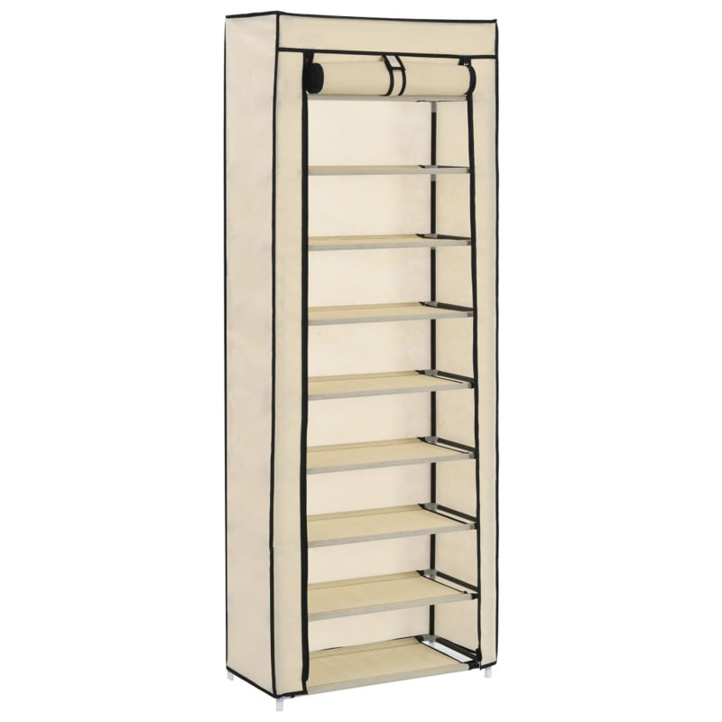 20 Pair Flip Down Shoe Storage, Cream