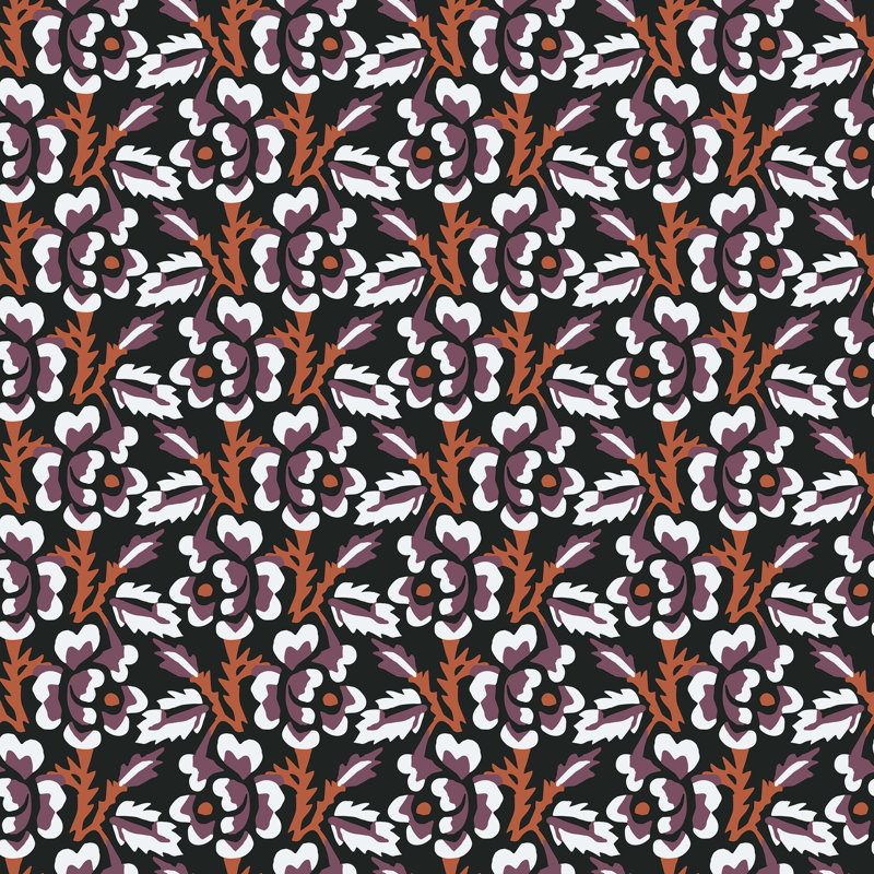 Papier peint floral Thorn & Blossom - Autumn Noir