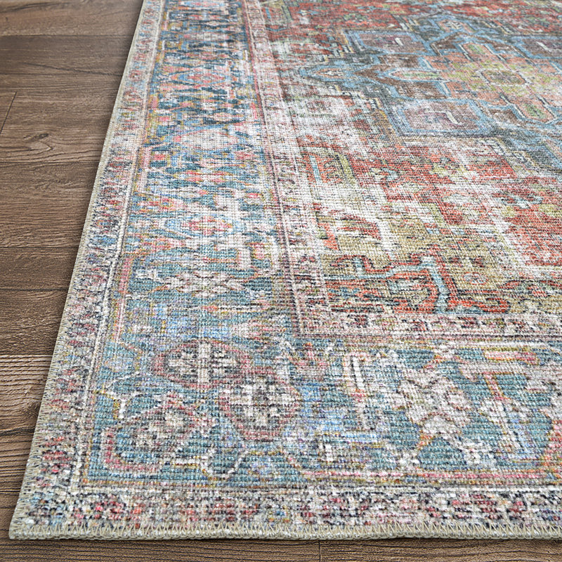 Tapis intérieur rouille floral Lamentin Heriz, Rectangle 10 pi x 14 pi