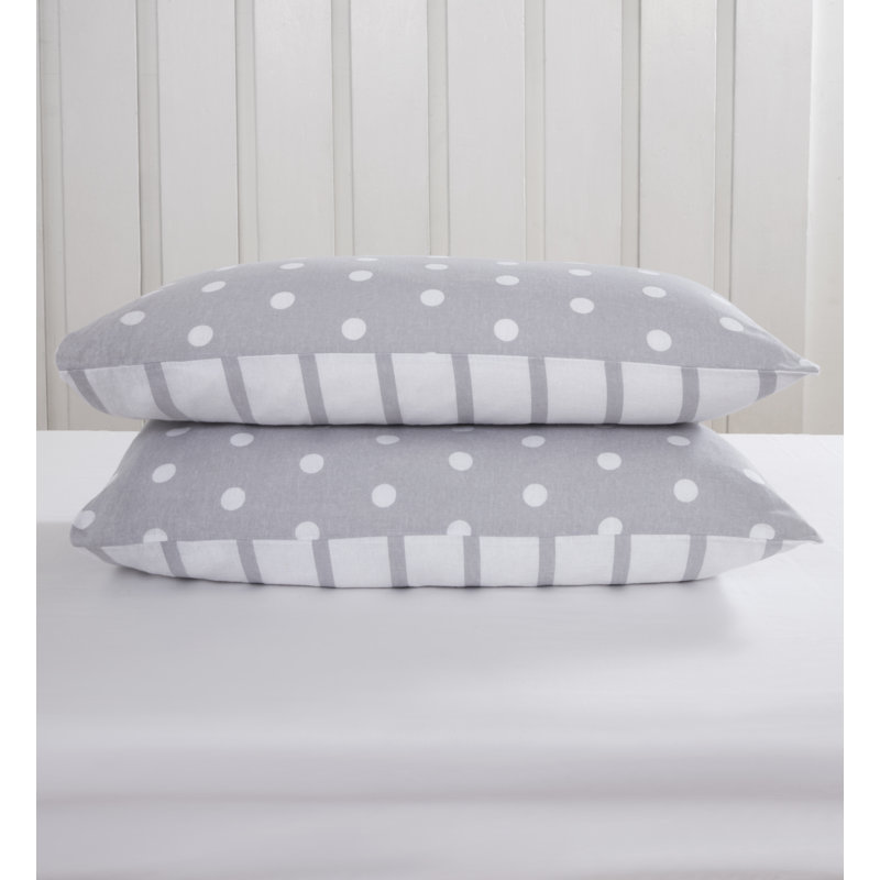 Miliah Microfibre Reversible Duvet Cover Set, Double - 2 Standard Pillowcases, Grey