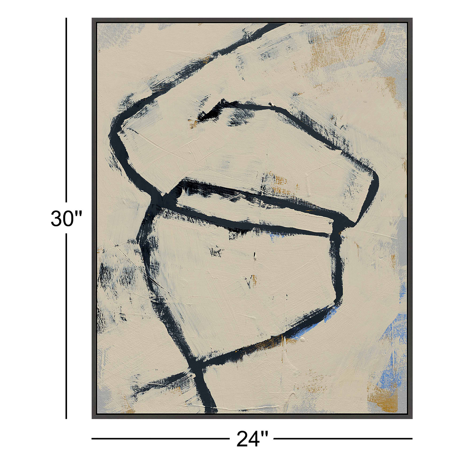 Twisted 2 by Jacques Pilon, Black Framed Canvas, 30" H x 24" W x 1.25" D