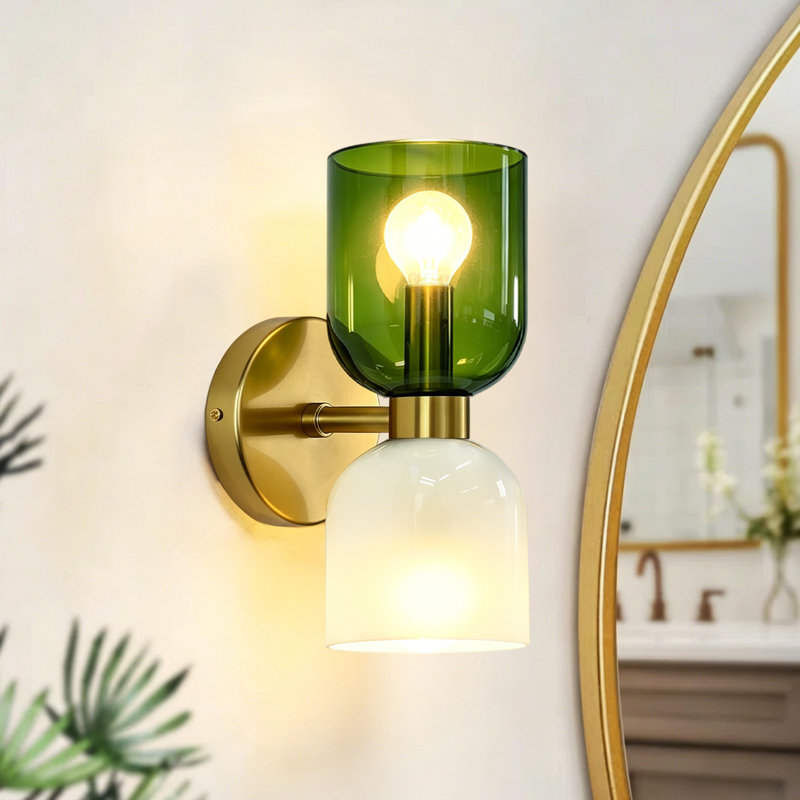 1 - Light Glass Armed Sconce