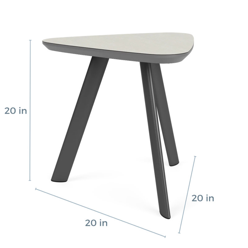 Table de bout Darsey Lounge, Gris anthracite, Sergé blanc