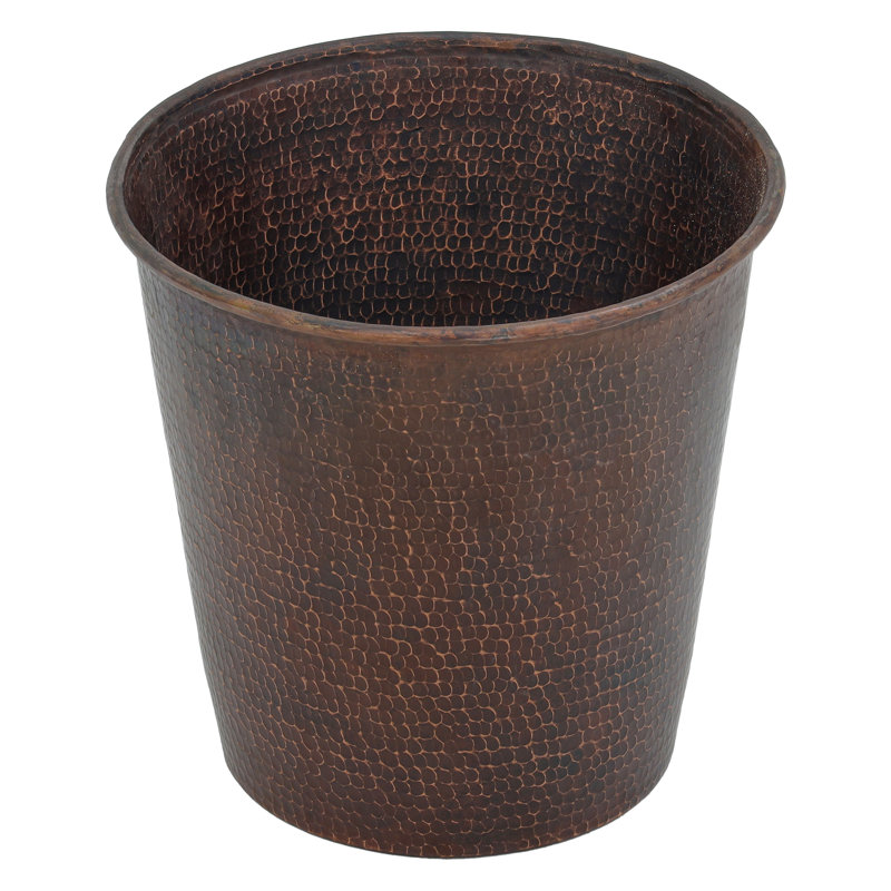 Hammered Copper Waste Bin / Trash Can