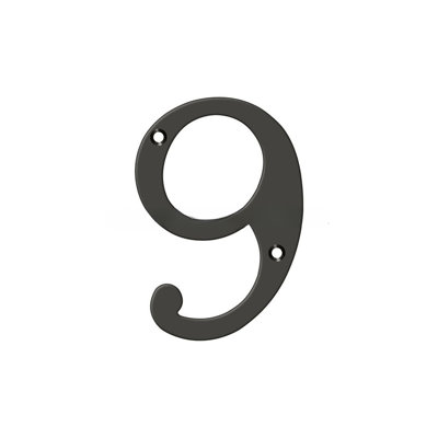 Deltana RN4-9U10B 4" Numbers; Solid Brass; Oil Rubbed Bronze Finish