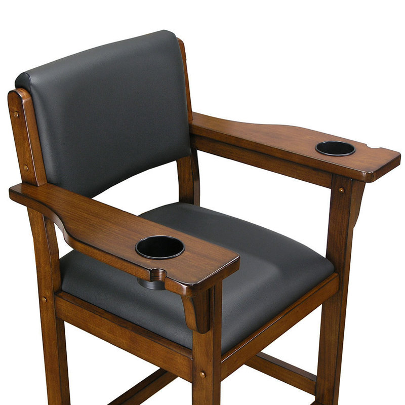 Upholstered Counter Stool with Solid Wood Frame, Honey Maple