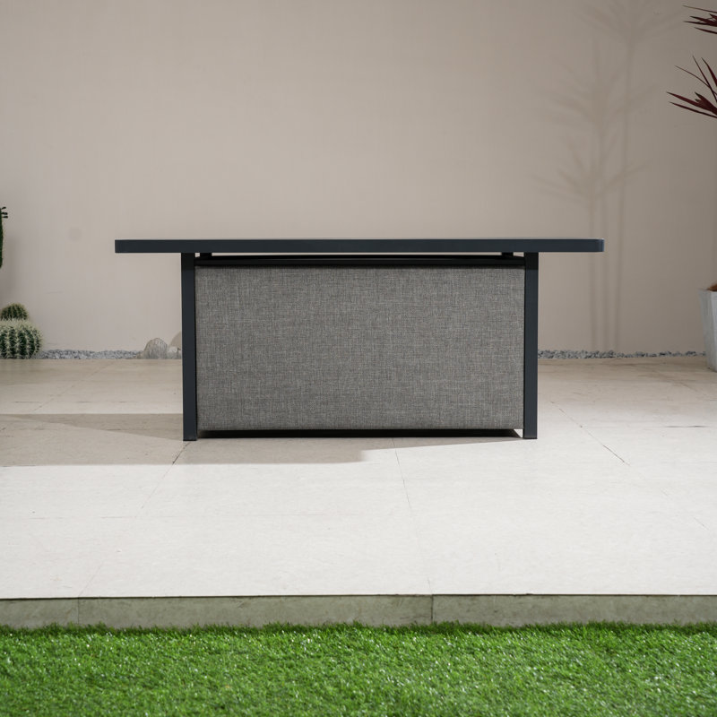 Table basse d'extérieur rectangulaire en aluminium
