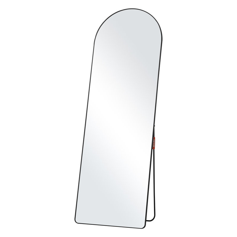 Metal Rectangle Mirror, 65" x 22", Black