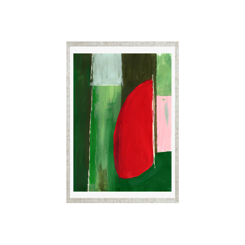Green Sparrow, Black Floater Framed Canvas, No Mat, 16" H x 12" W