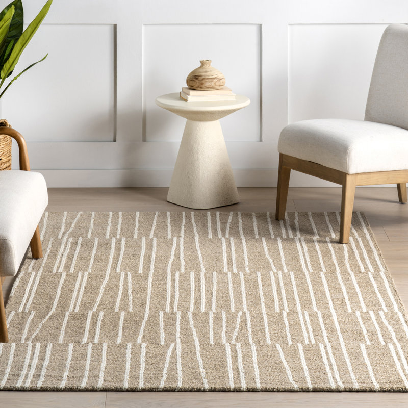 Hewins Contemporary Striped Area Rug, Rectangle 7'6" x 9'6"