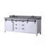 Ensemble de meuble-lavabo double 84 po x P 22 po avec comptoir en quartz gris et robinet-252664761