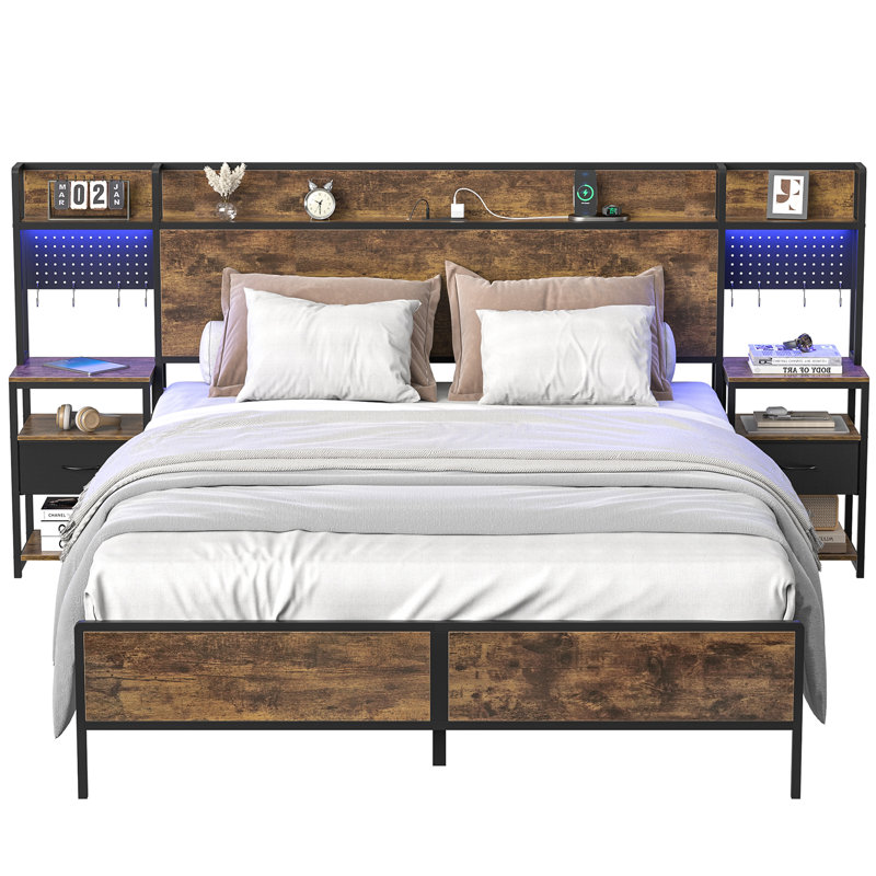 Bed Frame With Storage Headboard Nightstand